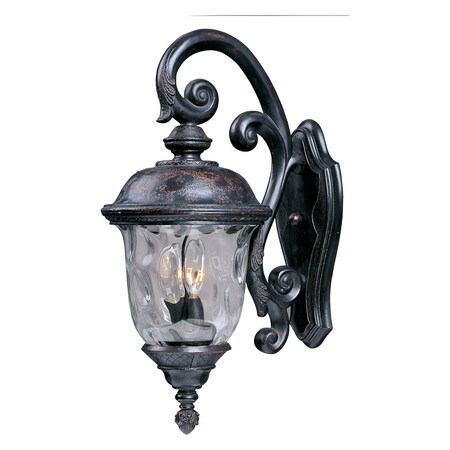 Maxim Three Light Oriental Bronze Water Glass Glass Wall Lantern 3497WGOB